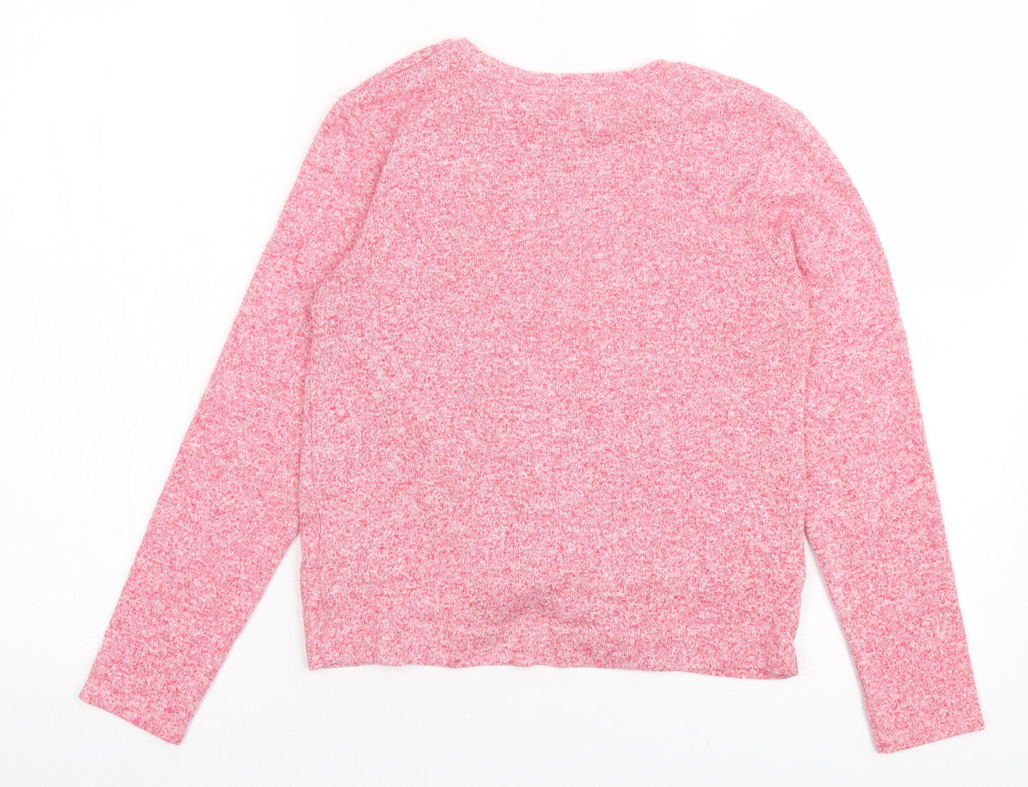 Marks and Spencer Girls Pink Viscose Basic Casual Size 11-12 Years Crew Neck Pullover