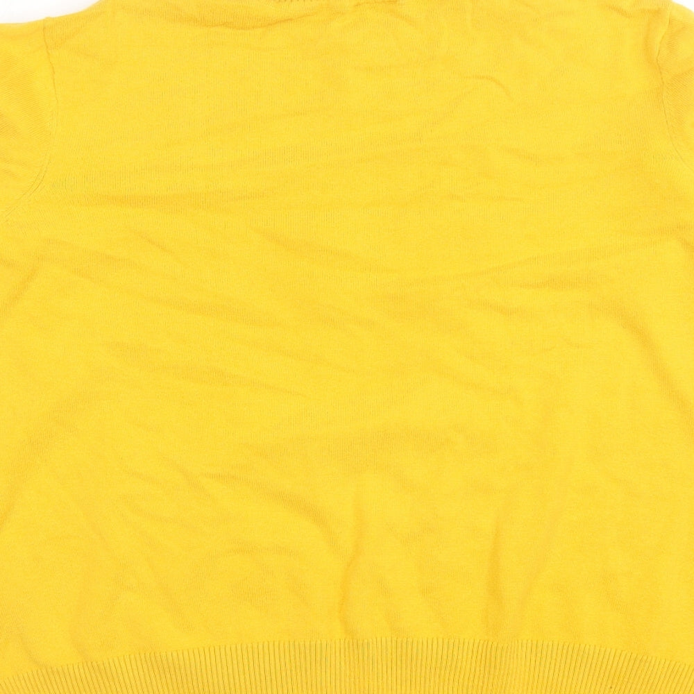 BPC Collection Womens Yellow Roll Neck Cotton Pullover Jumper Size XL