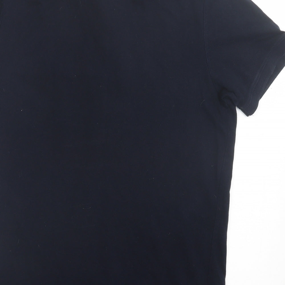 JACK & JONES Mens Blue Cotton Polo Size M Collared Button