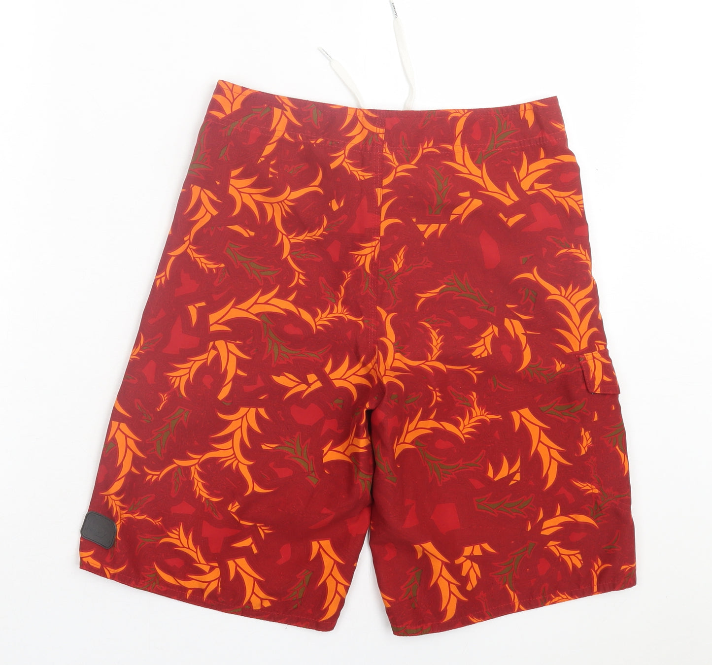 Saltrock Mens Red Geometric Polyester Bermuda Shorts Size L L10 in Regular Tie