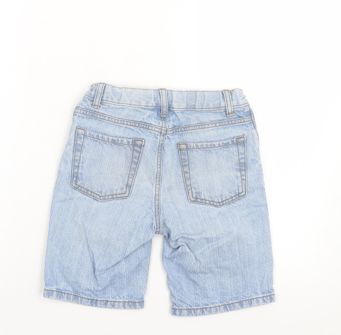 Landsend Boys Blue Cotton Bermuda Shorts Size 8-9 Years Regular Buckle