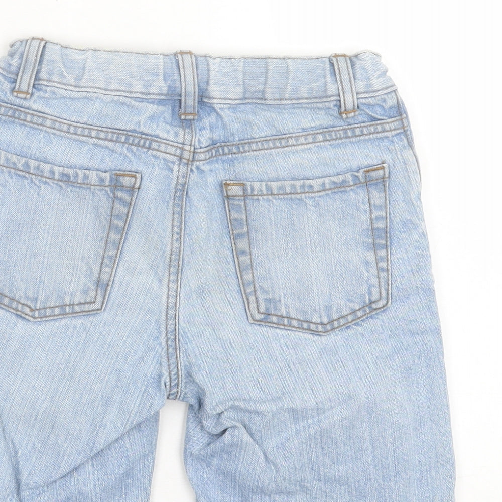Landsend Boys Blue Cotton Bermuda Shorts Size 8-9 Years Regular Buckle