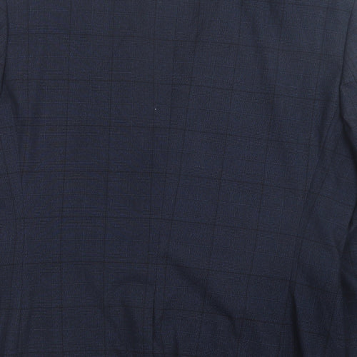 NEXT Mens Blue Plaid Polyester Jacket Suit Jacket Size 44