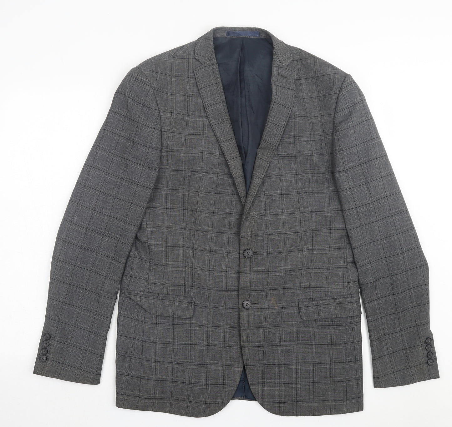 Red Herring Mens Grey Plaid Wool Jacket Suit Jacket Size 40
