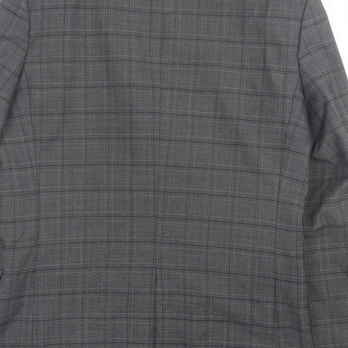 Red Herring Mens Grey Plaid Wool Jacket Suit Jacket Size 40