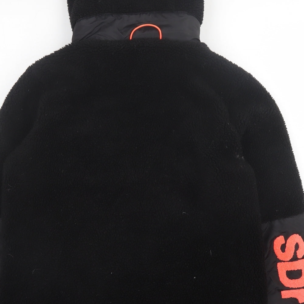 Superdry Womens Black Jacket Coat Size 14 Zip