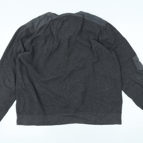 Cedar Wood State Mens Grey Polyester Pullover Sweatshirt Size L