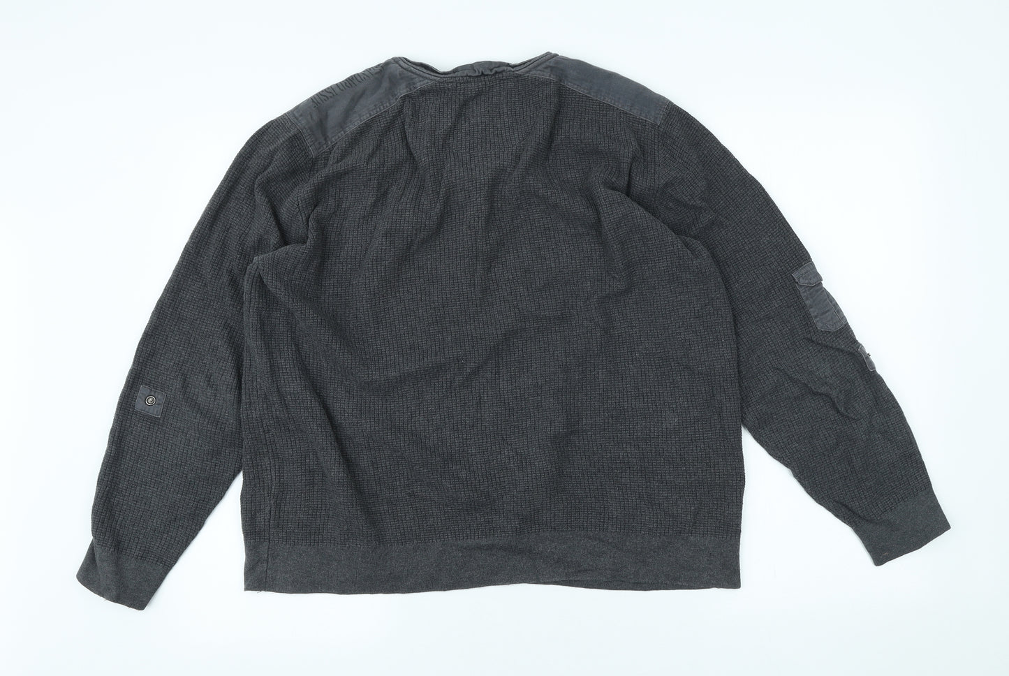 Cedar Wood State Mens Grey Polyester Pullover Sweatshirt Size L