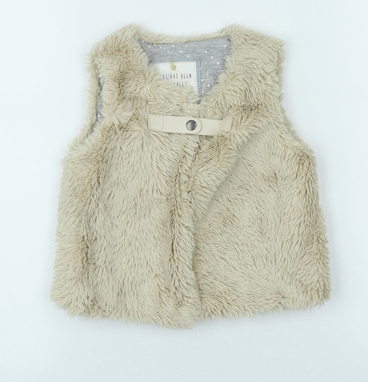 Preworn Girls Brown Gilet Jacket Size 12-18 Months