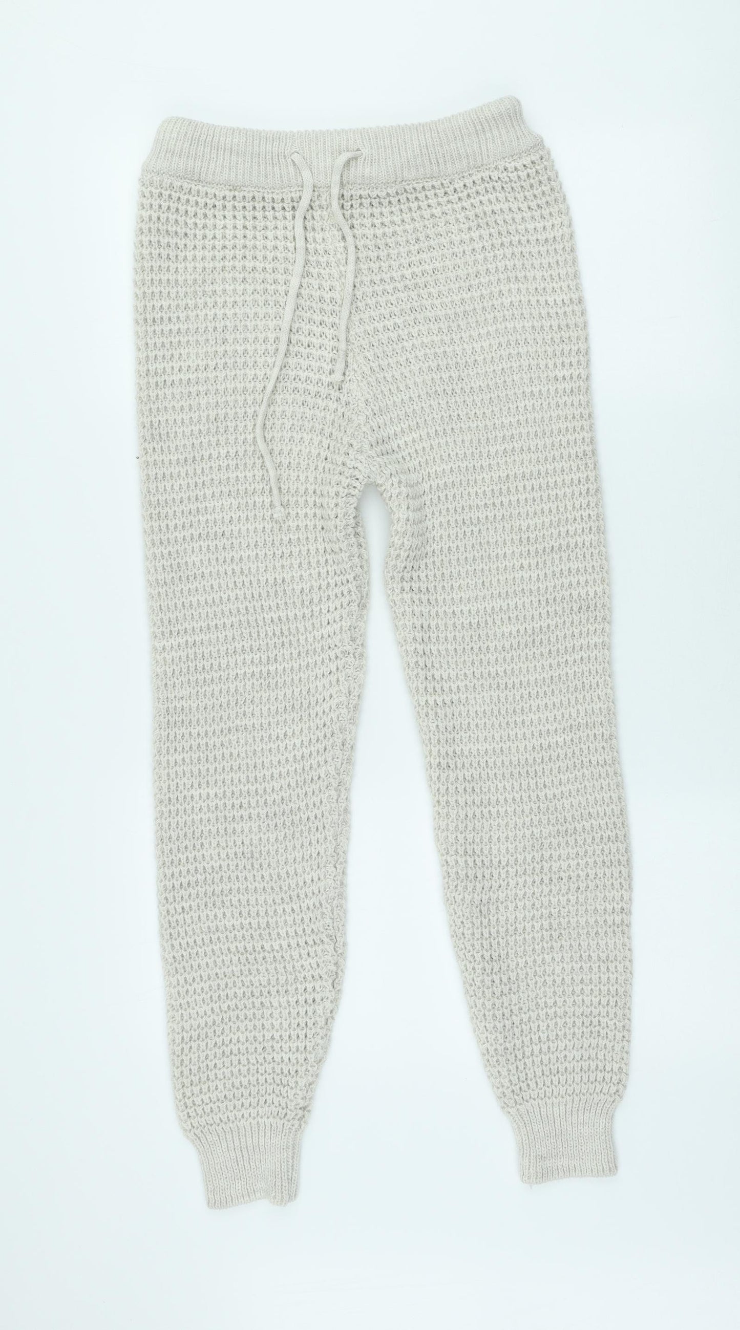 Preworn Womens Ivory Acrylic Jogger Trousers Size 20 L26 in Regular
