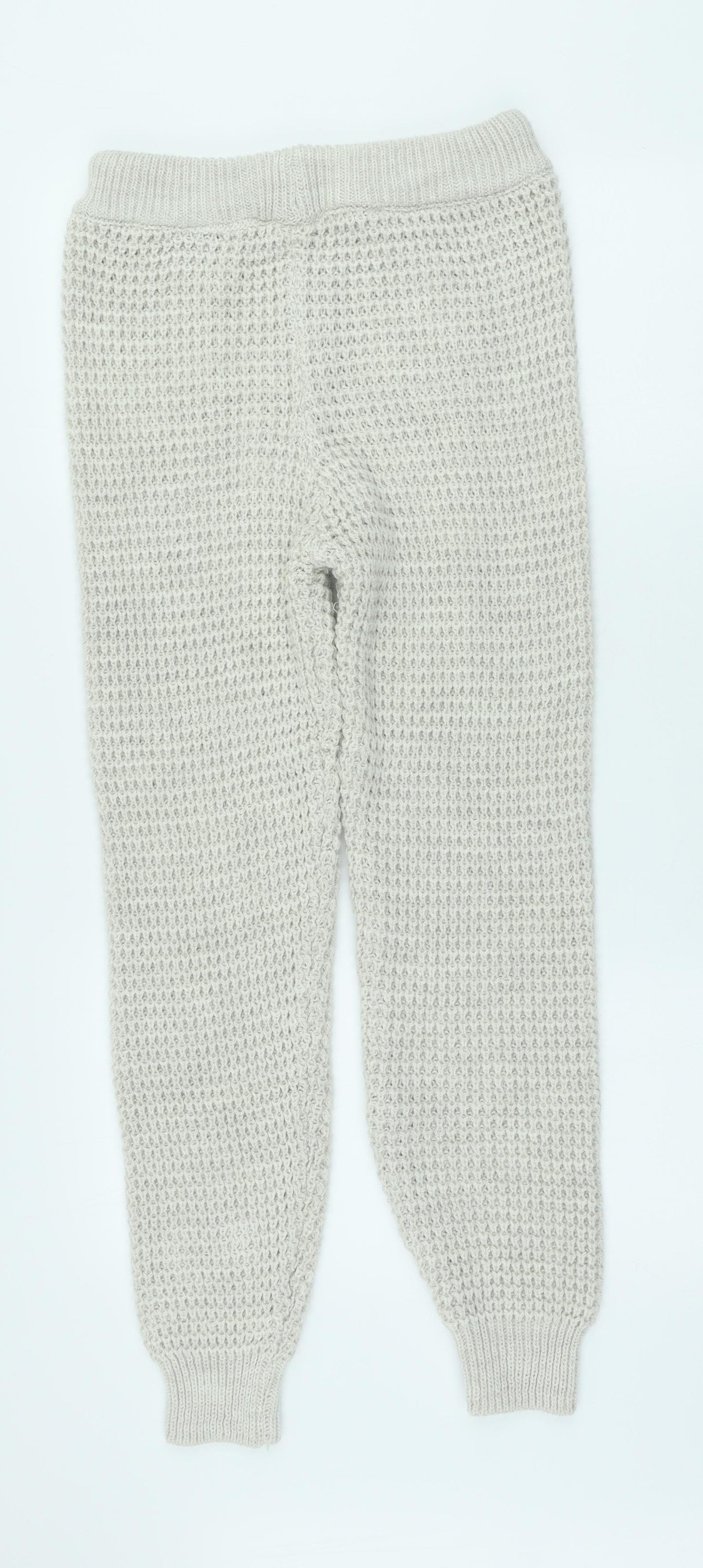 Preworn Womens Ivory Acrylic Jogger Trousers Size 20 L26 in Regular