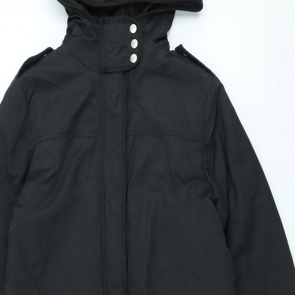 New Look Womens Black Parka Coat Size 16