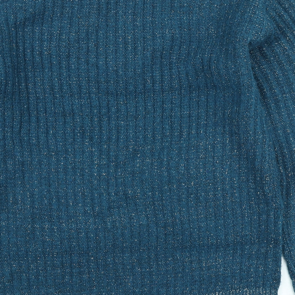 NEXT Womens Blue V-Neck Acrylic Pullover Jumper Size XS