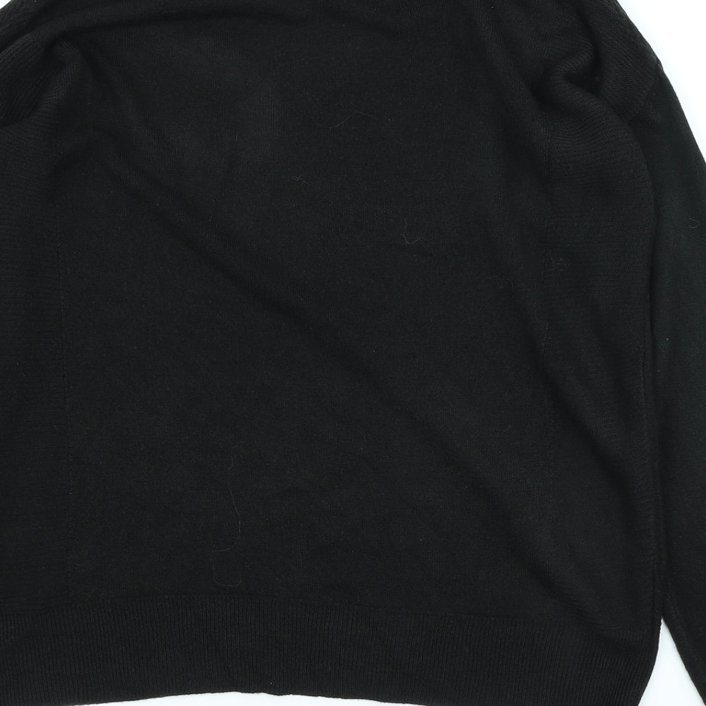 NEXT Womens Black Round Neck Acrylic Pullover Jumper Size 12