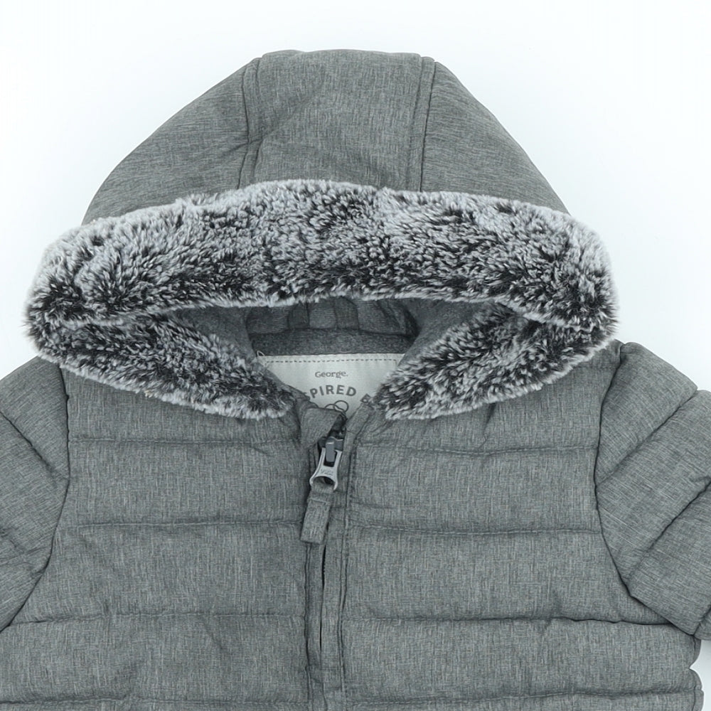 George Baby Grey Basic Coat Coat Size 3-6 Months