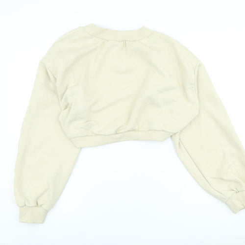 Dazy Womens Beige Round Neck Polyester Cardigan Jumper Size L