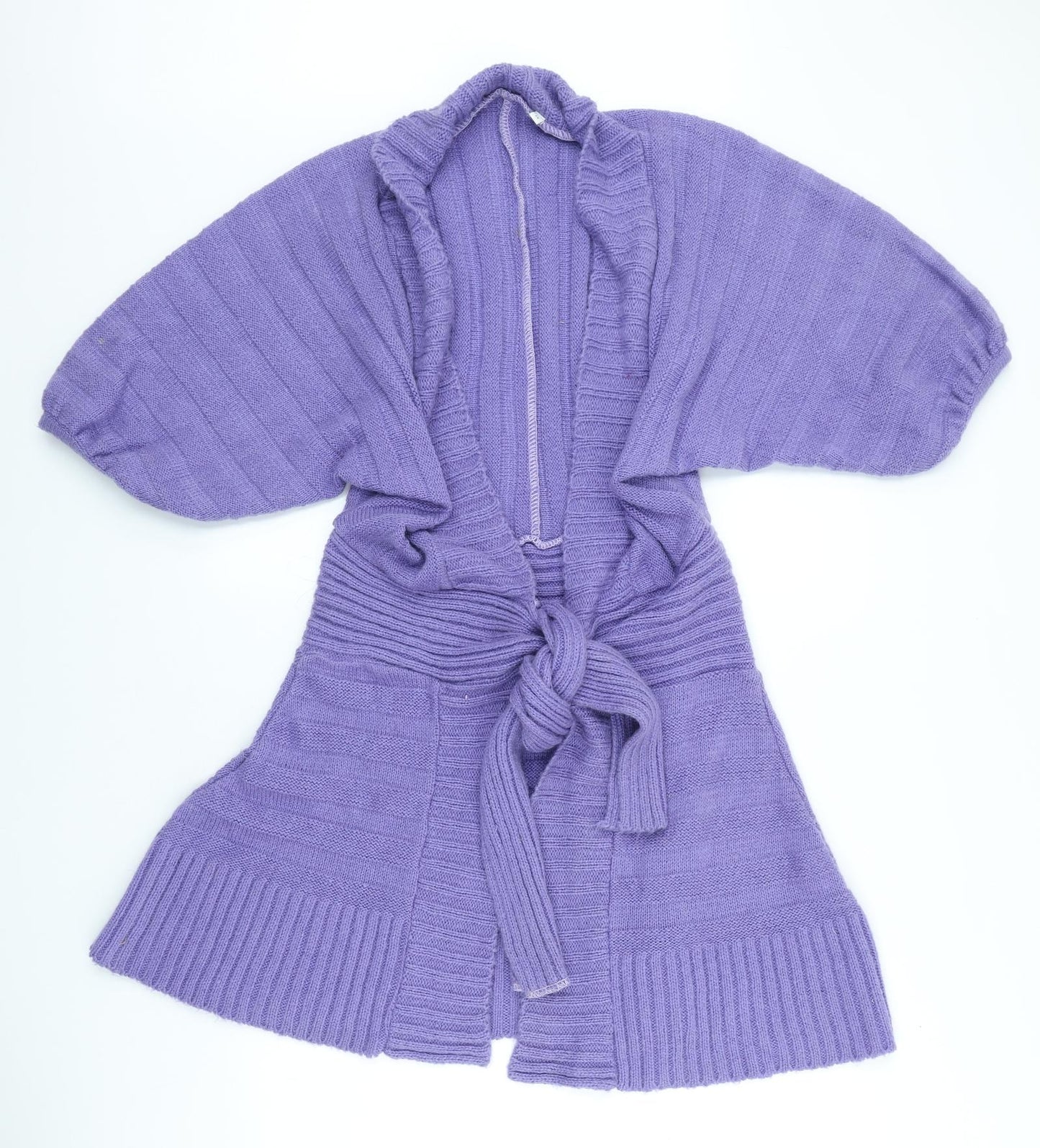 Preworn Womens Purple V-Neck Acrylic Cardigan Jumper Size M