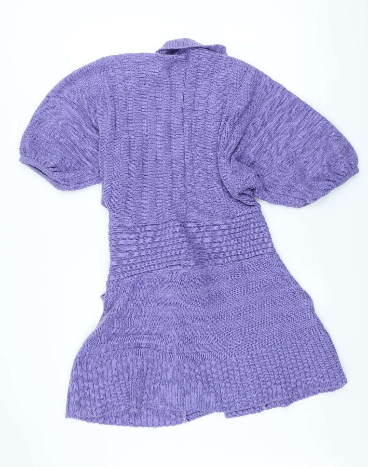 Preworn Womens Purple V-Neck Acrylic Cardigan Jumper Size M