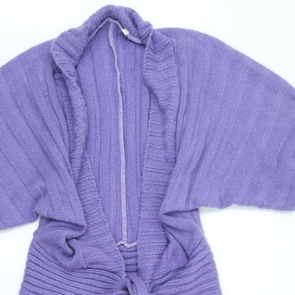 Preworn Womens Purple V-Neck Acrylic Cardigan Jumper Size M