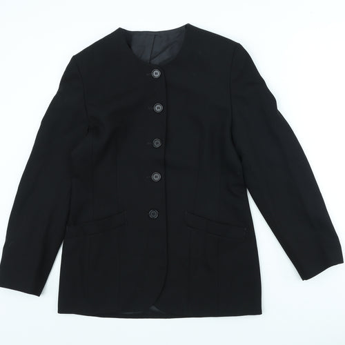 Marks and Spencer Womens Black Wool Jacket Blazer Size 10