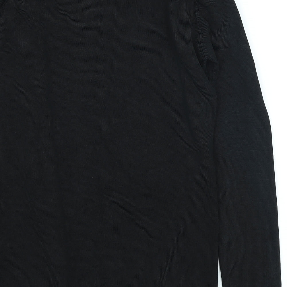 Roman Originals Womens Black Round Neck Viscose Cardigan Jumper Size S