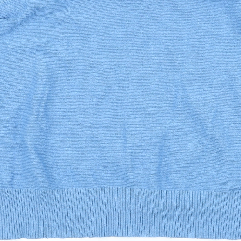 F&F Womens Blue Boat Neck Viscose Pullover Jumper Size 12