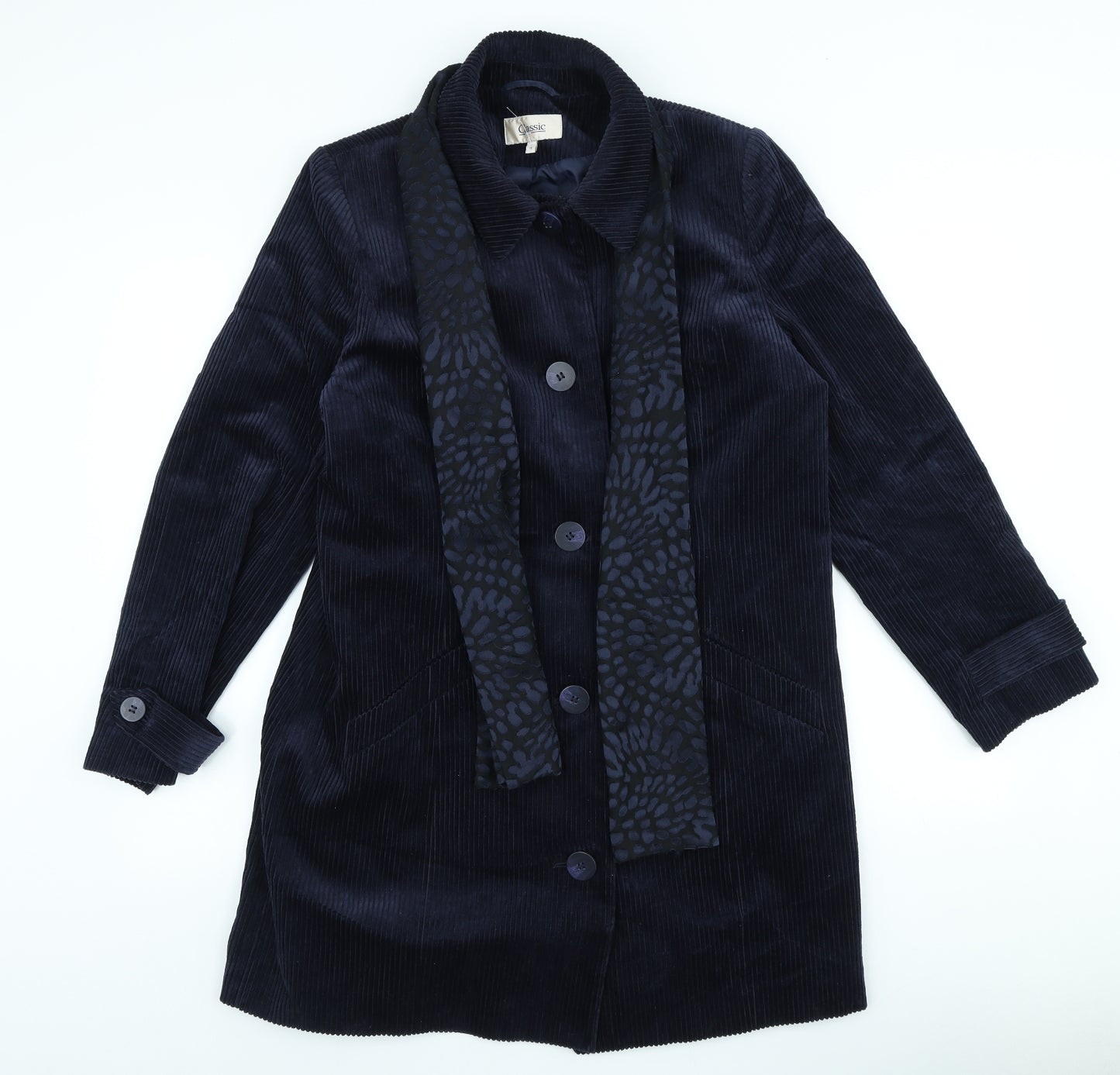 M&S Womens Black Overcoat Coat Size 16