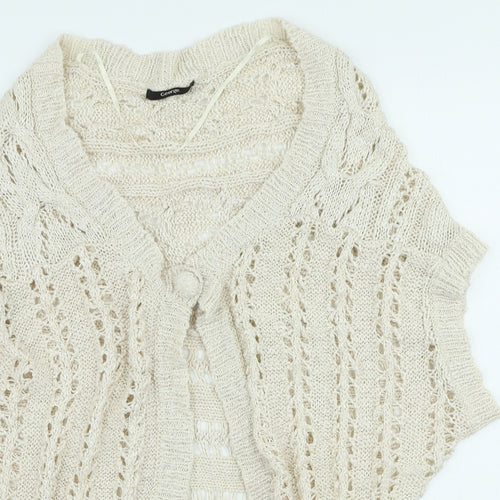 George Womens Ivory V-Neck Cotton Cardigan Jumper Size L - Beach wear