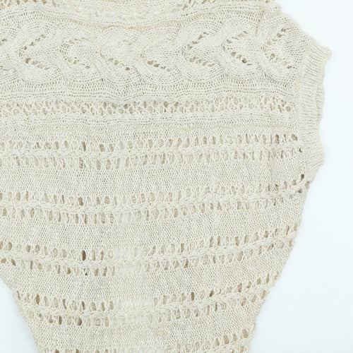 George Womens Ivory V-Neck Cotton Cardigan Jumper Size L - Beach wear