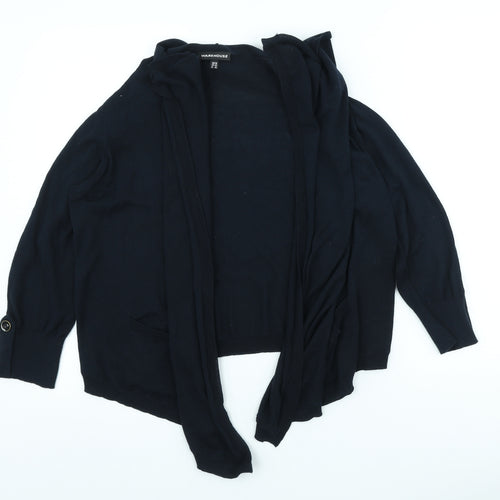 Warehouse Womens Blue Round Neck Cotton Cardigan Jumper Size 16