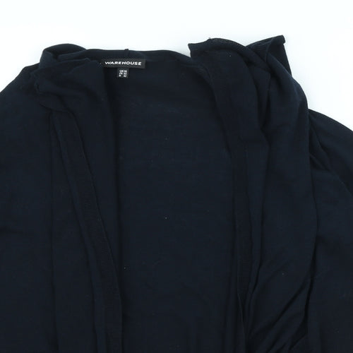 Warehouse Womens Blue Round Neck Cotton Cardigan Jumper Size 16