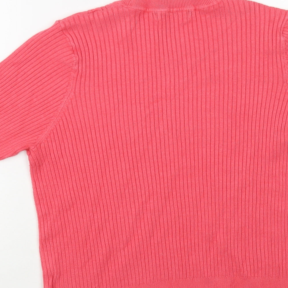 Marks and Spencer Womens Pink Crew Neck Viscose Pullover Jumper Size 16