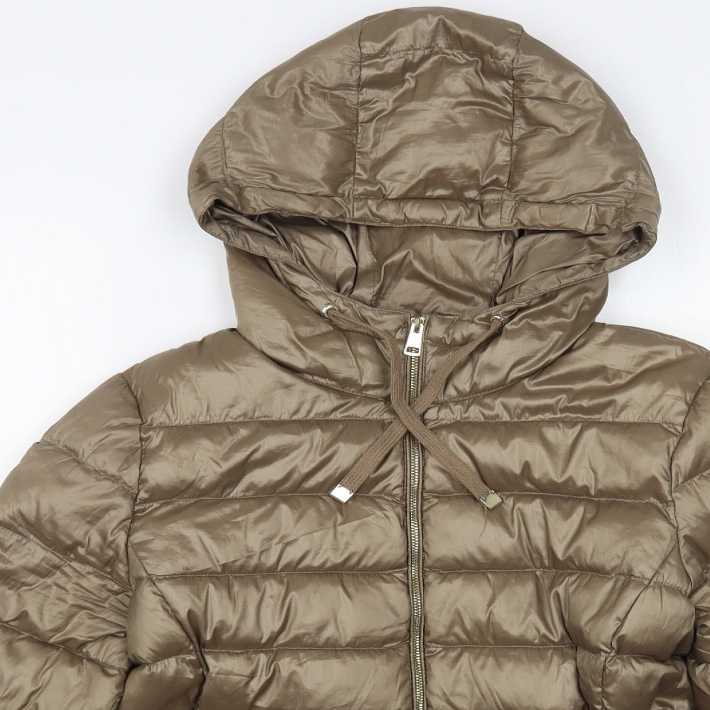 Andrew Marc Womens Brown Quilted Jacket Size M Zip