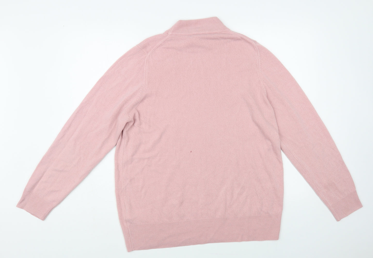 Marks and Spencer Womens Pink Mock Neck Acrylic Pullover Jumper Size 20