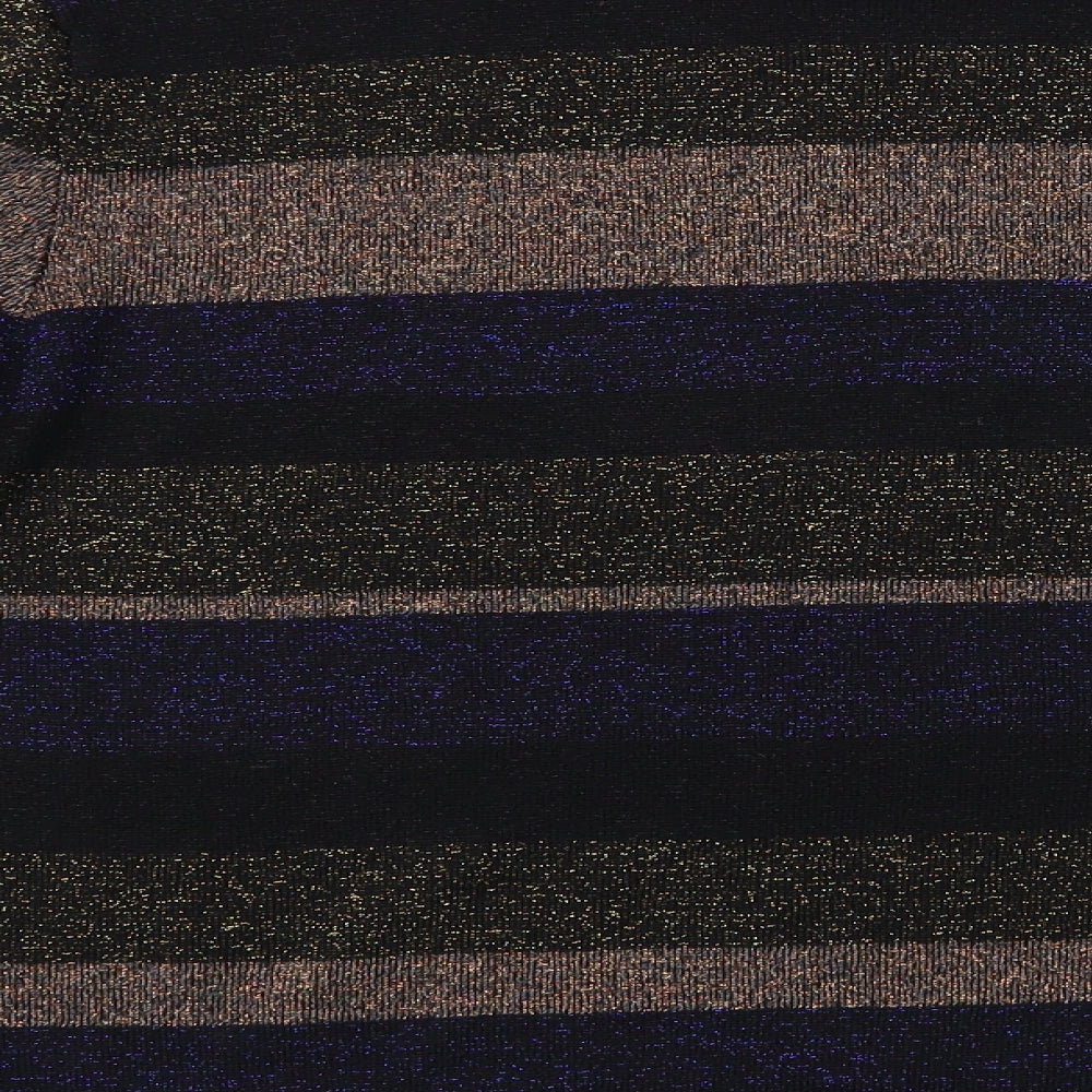 Atmosphere Womens Black Boat Neck Striped Acrylic Pullover Jumper Size 18