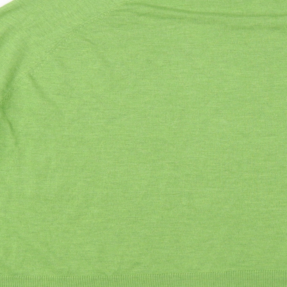 Mango Womens Green Crew Neck Viscose Pullover Jumper Size L