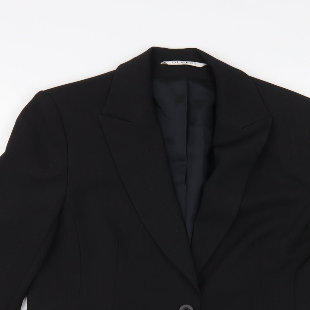 George Womens Black Jacket Blazer Size 12 Button