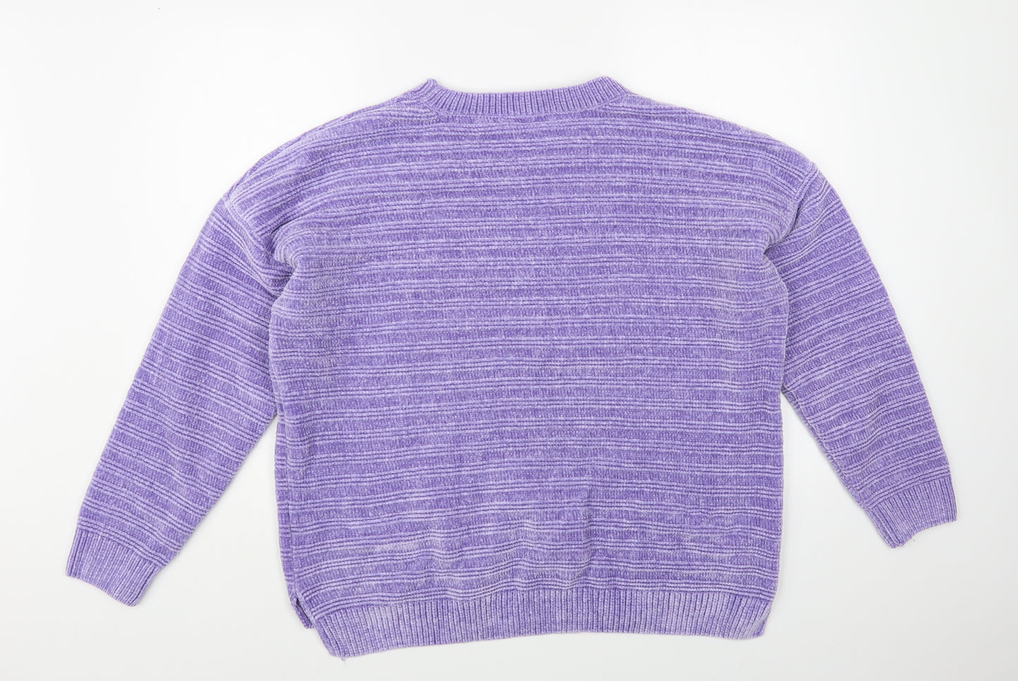 George Womens Purple Crew Neck Polyester Pullover Jumper Size 16