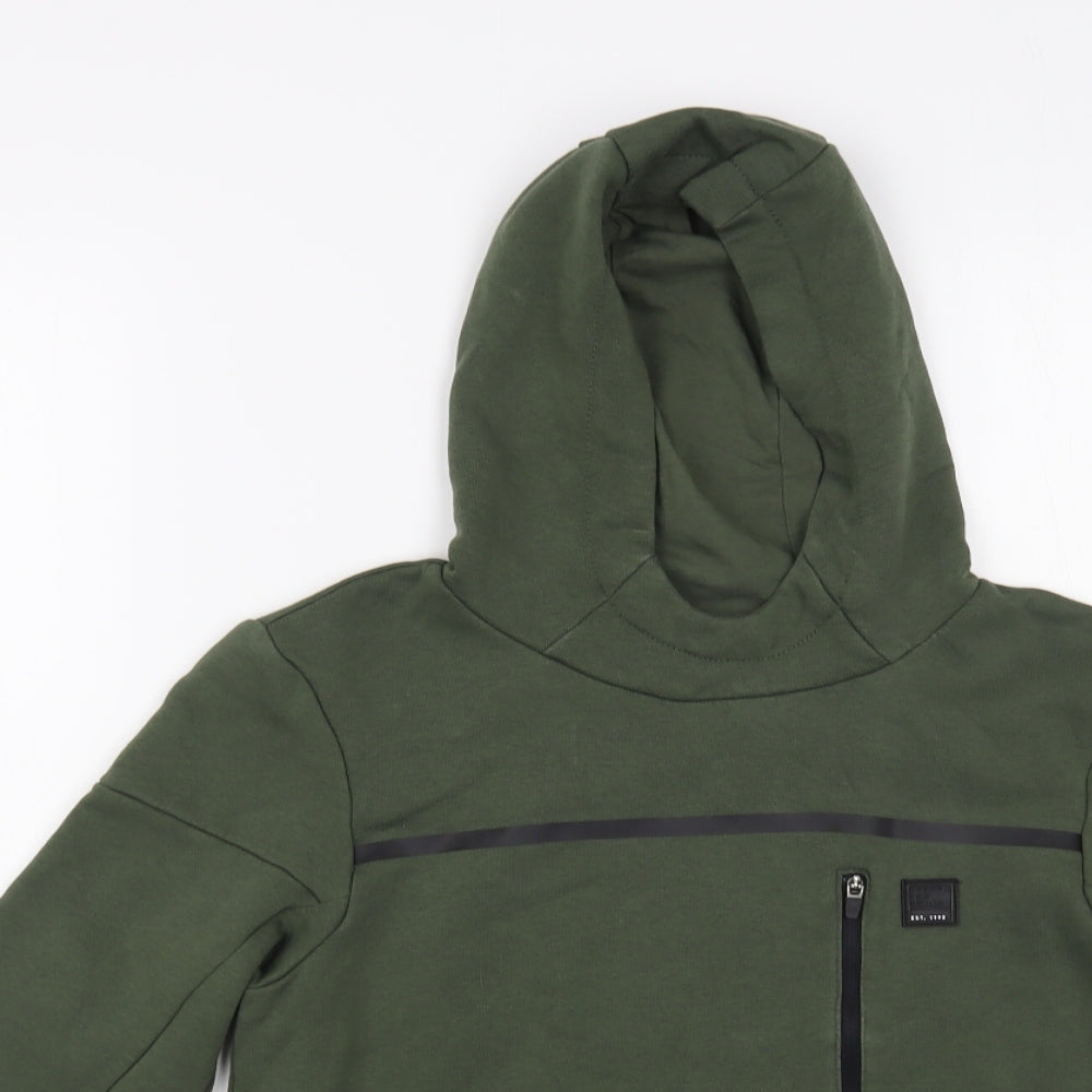 George Boys Green Cotton Pullover Hoodie Size 10-11 Years Pullover
