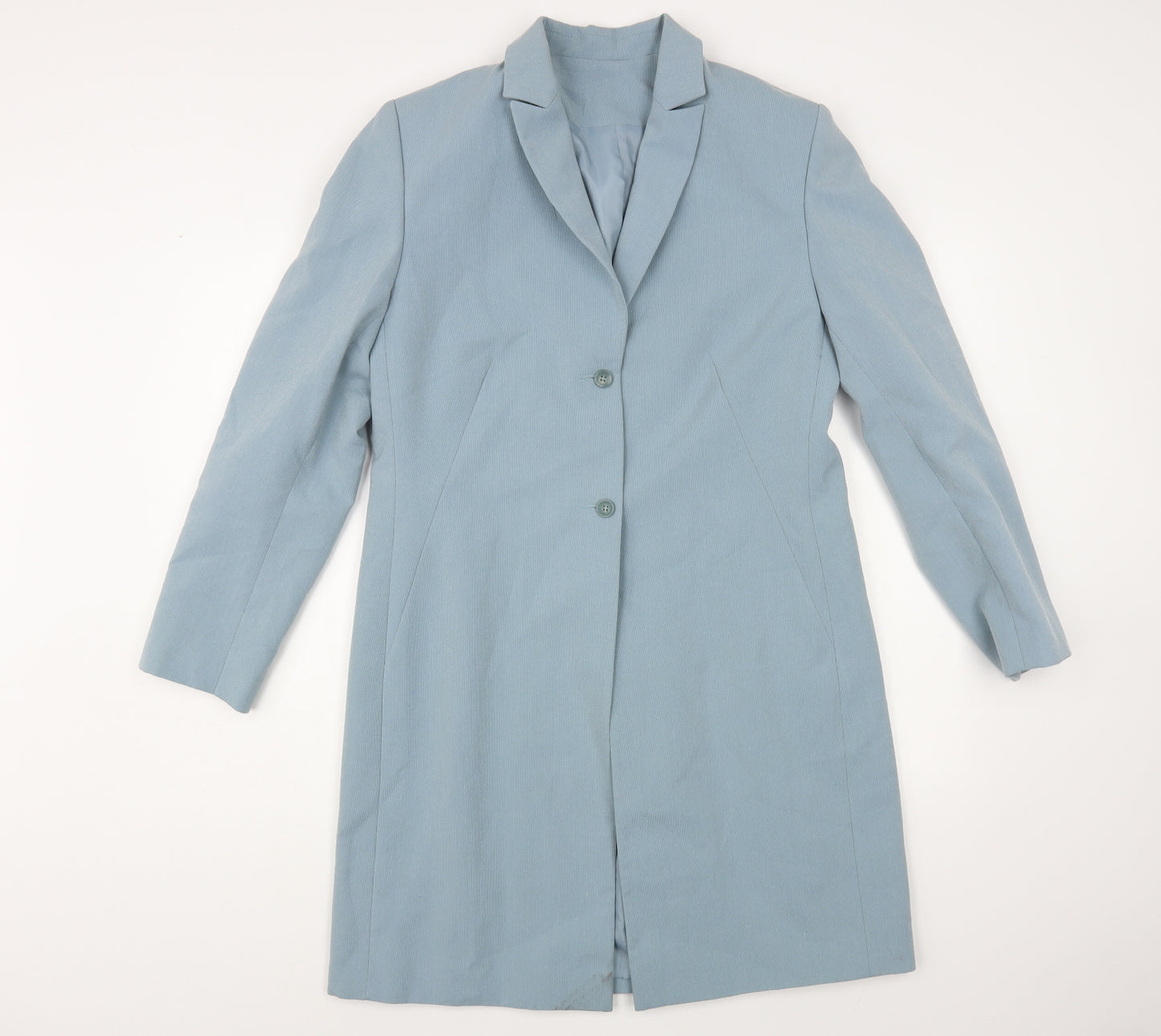 Debenhams Womens Blue Overcoat Coat Size 14 Button