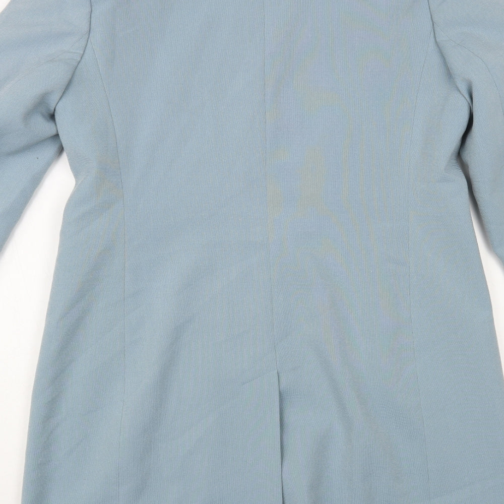 Debenhams Womens Blue Overcoat Coat Size 14 Button
