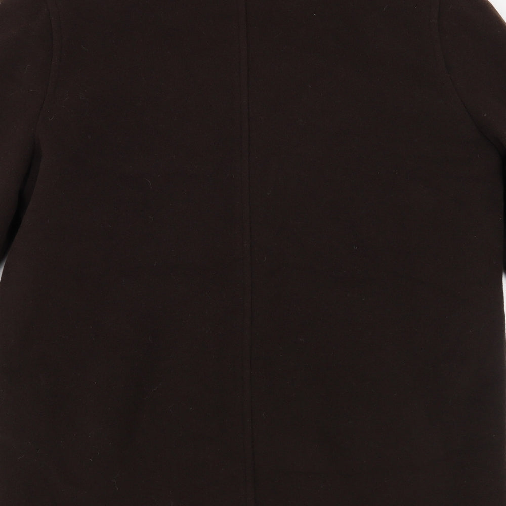 BHS Womens Brown Pea Coat Coat Size 12 Button