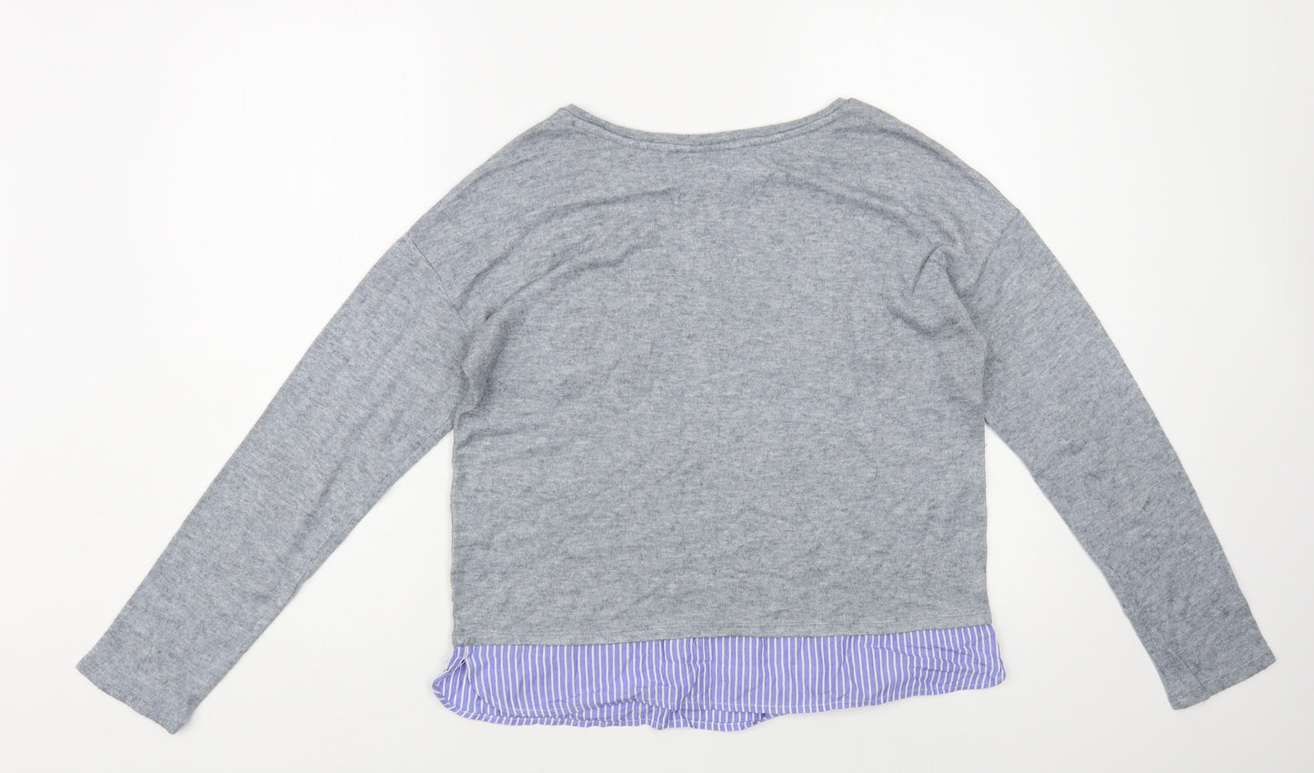 Springfield Womens Grey Boat Neck Polyester Pullover Jumper Size M