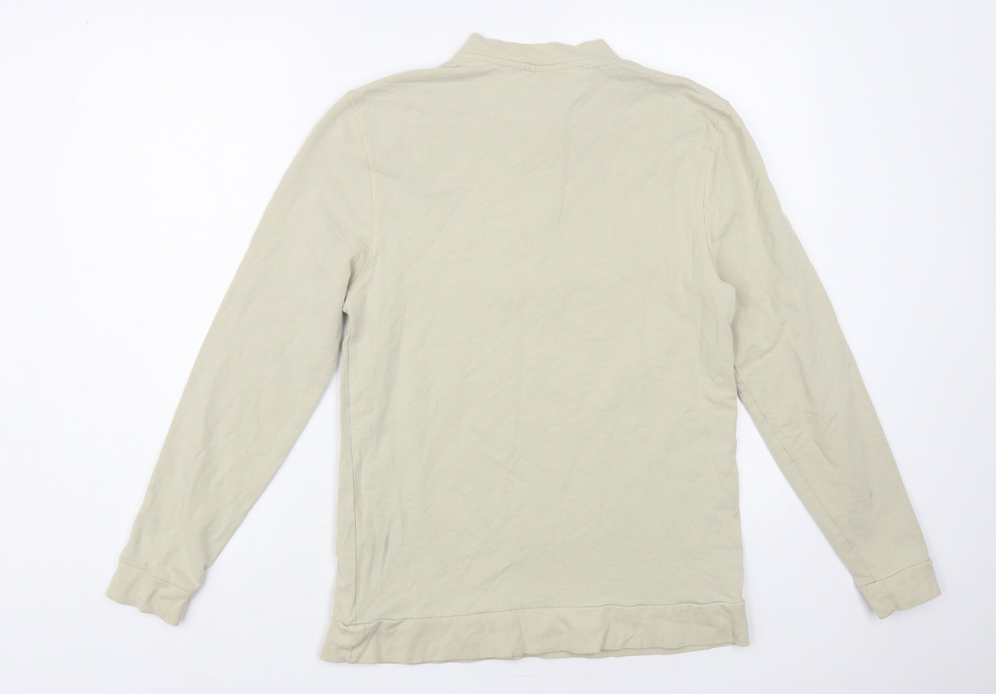 ASOS Womens Beige Cotton Pullover Sweatshirt Size M Zip