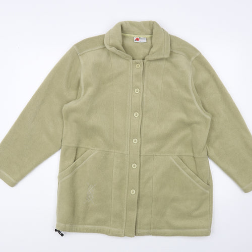 Poppy Womens Beige Polyester Cardigan Sweatshirt Size M Button
