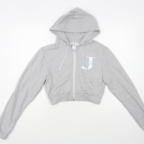 Awdis Womens Grey Cotton Full Zip Hoodie Size S Zip - Jessica