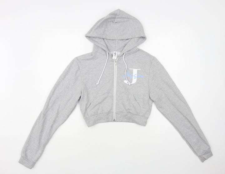 Awdis Womens Grey Cotton Full Zip Hoodie Size S Zip - Jessica
