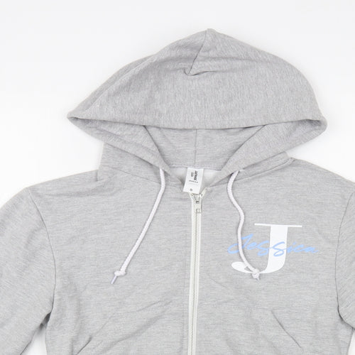 Awdis Womens Grey Cotton Full Zip Hoodie Size S Zip - Jessica