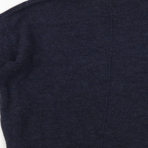 H&M Womens Blue V-Neck Acrylic Pullover Jumper Size S