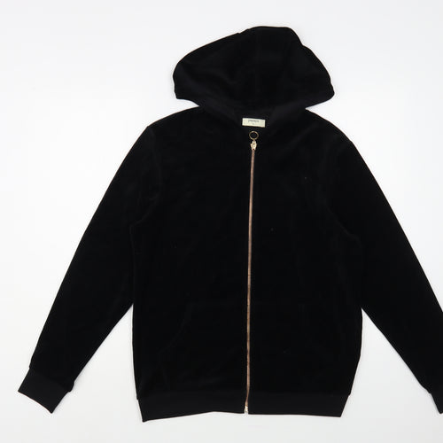 Papaya Womens Black Cotton Full Zip Hoodie Size M Zip